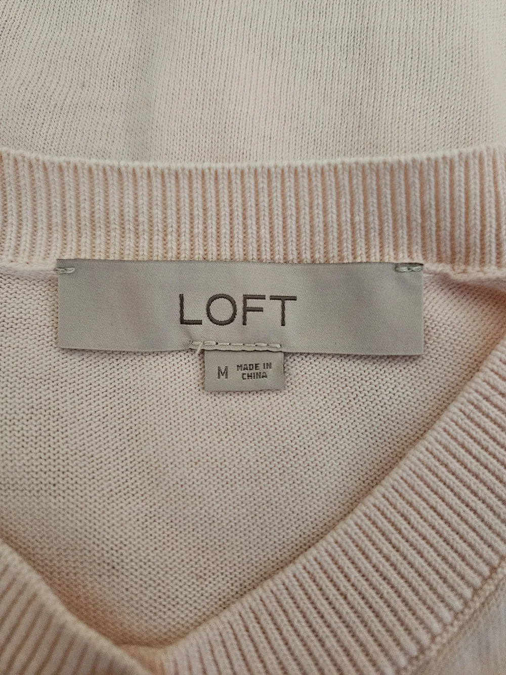 LOFT Light Pink Button-Up Crewneck Cardigan